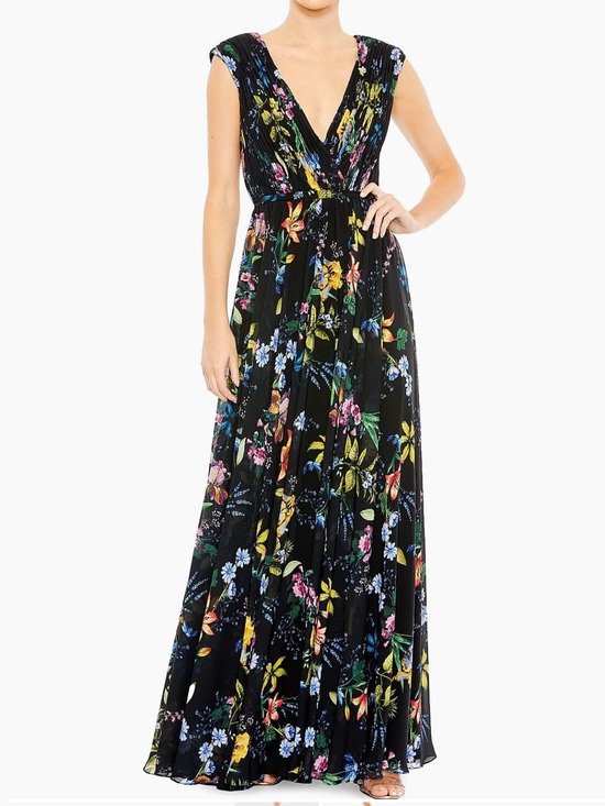 Mac Duggal Dresses & Skirts - Mac Duggal Pleated Floral A-line Evening Gown